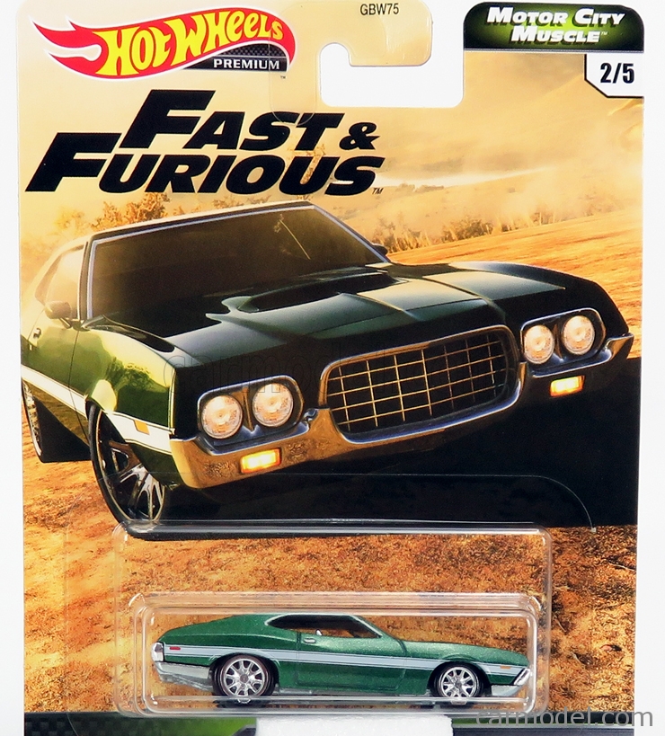 Hot Wheels Fast & The Furious Fenixs Green 1972 Ford Gran Torino Sport 1/64 Scale Diecast Car 