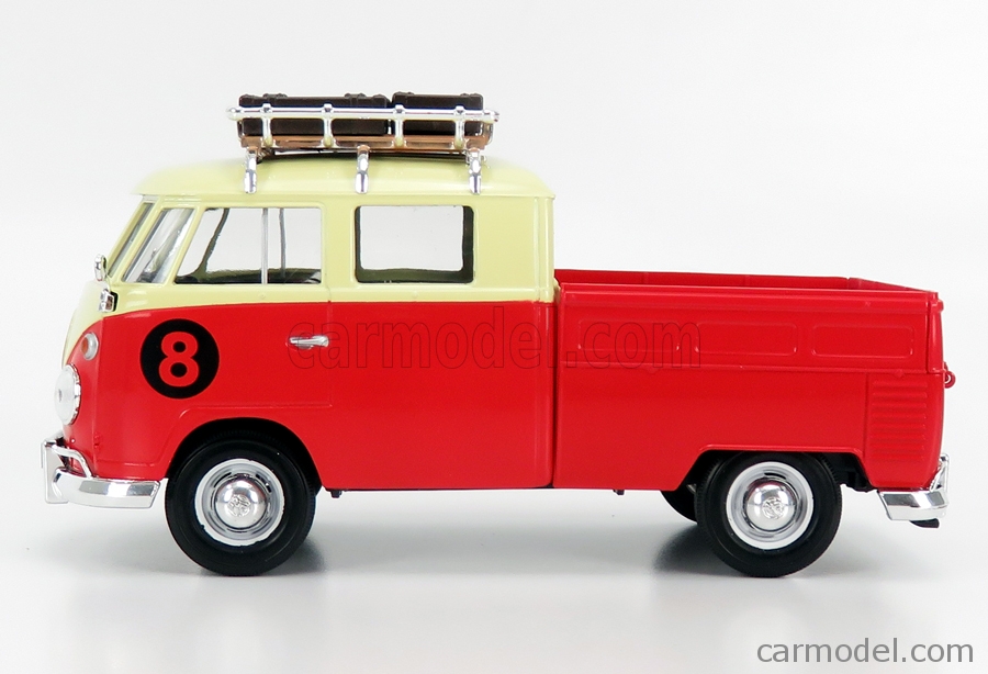 VOLKSWAGEN T1 PICK-UP BEIGE AVEC BACHE ET BAGAGES SUR GALERIE