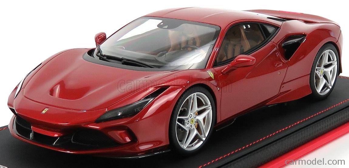 MR-MODELS FE027SE Scale 1/18 | FERRARI F8 TRIBUTO 2019 - CON VETRINA - WITH SHOWCASE  ROSSO FUOCO - RED MET