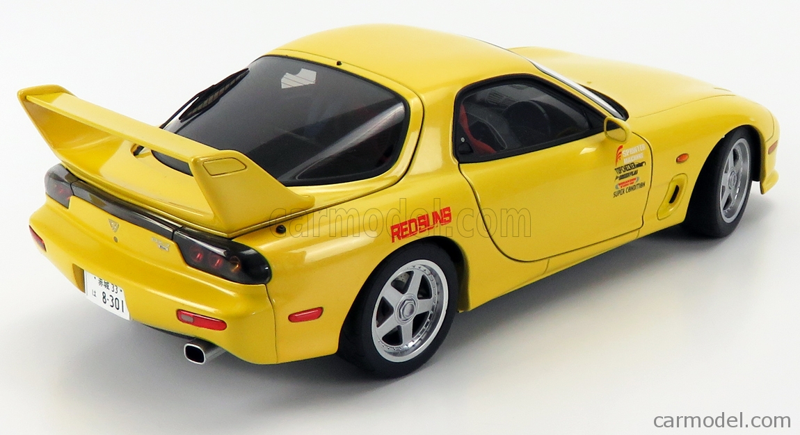 AUTOART 75966 Scale 1/18  MAZDA EFINI RX-7 (FD3S) NEW ANIMATION FILM INITIAL D LEGEND 1 COUPE 1991 YELLOW