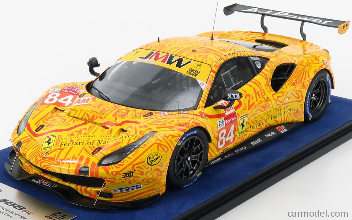 Looksmart Ls18lm021 Scale 1 18 Ferrari 488 Gte Evo 3 9l Turbo V8 Team Jmw Motorsport N 84 2nd Am Class 24h Le Mans 2019 J Segal R Baptista W Lu Con Vetrina With Showcase Yellow Red