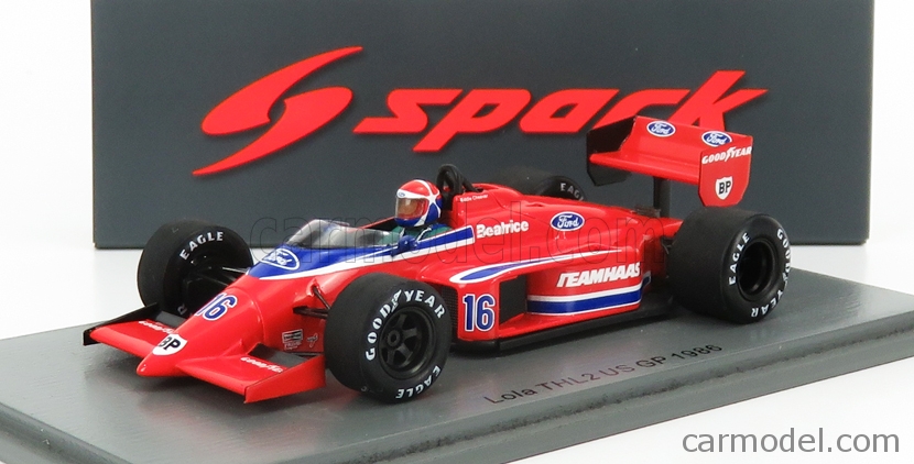 Lola F1 Thl2 #16 Usa Gp 1986 E.Cheever Red SPARK 1:43 S5334 Model 