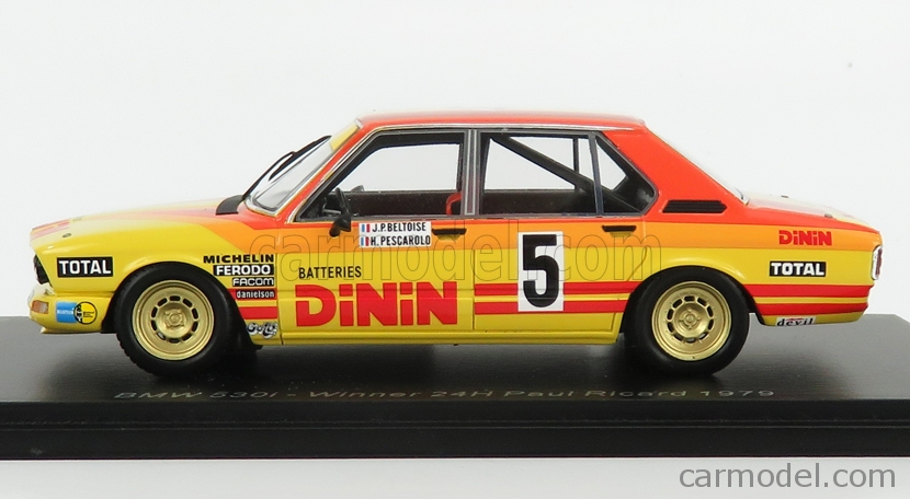 Modèle Réduit Solido 1/43 BMW 530 - Vainqueur Paul Ricard 1979 - N°5 - Jaune - Occasion