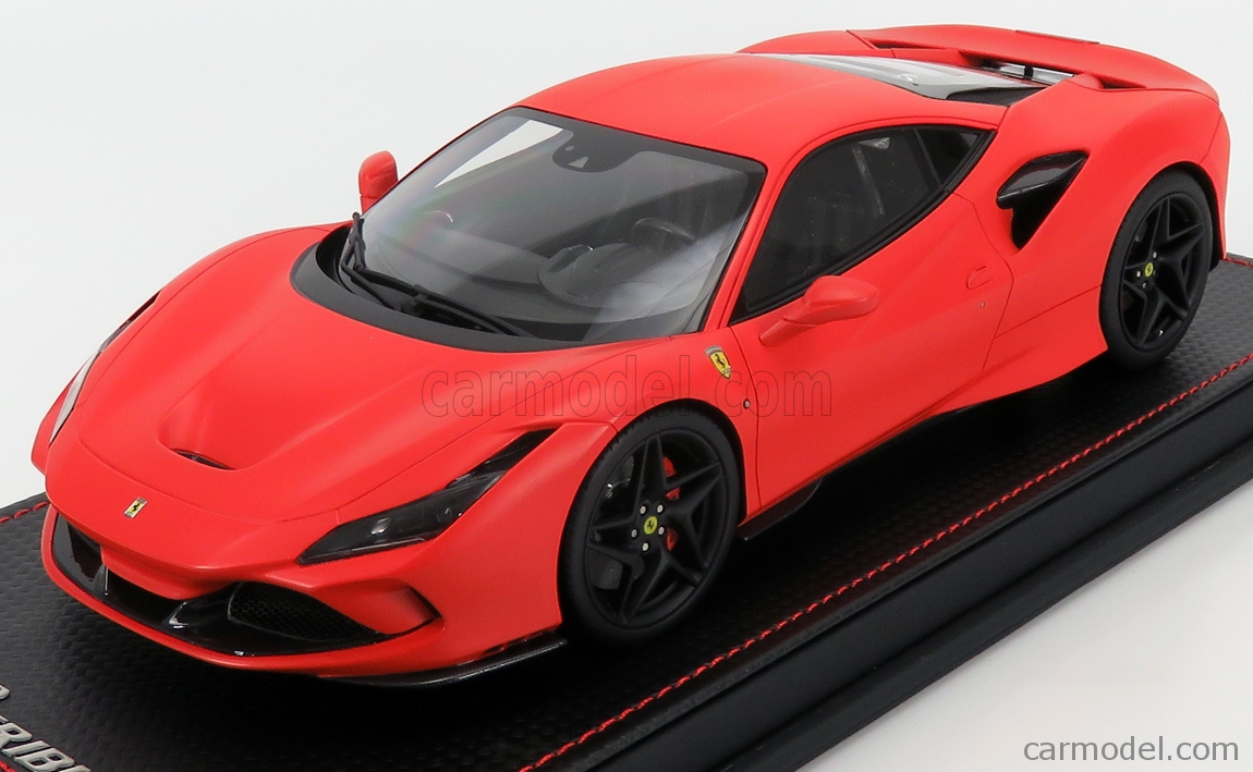 MR-MODELS FE027SE2 Scale 1/18 | FERRARI F8 TRIBUTO 2019 - CON VETRINA -  WITH SHOWCASE F 1 2019 MATT RED