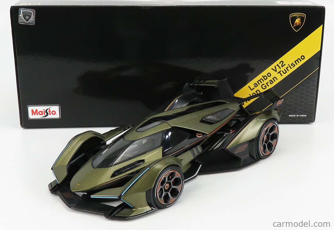 MAISTO 31454GR Scale 1/18 | LAMBORGHINI LAMBO V12 VISION GT N 63 GRAN  TURISMO 2020 GREEN MET