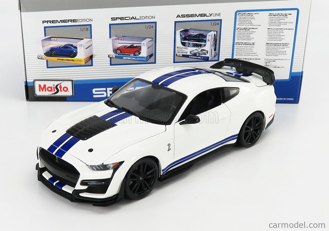 1:18 Maisto Ford Mustang Shelby GT500 American Muscle Sports Car 1/18 White 