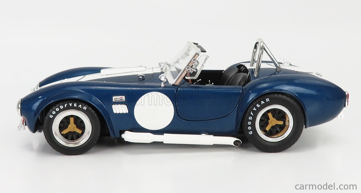 SHELBY-COLLECTIBLES SHELBY121-1 Scale 1/18  AC COBRA SHELBY COBRA 427 S/C SPIDER 1962 - SIGNED BY CARROLL SHELBY BLUE MET WHITE