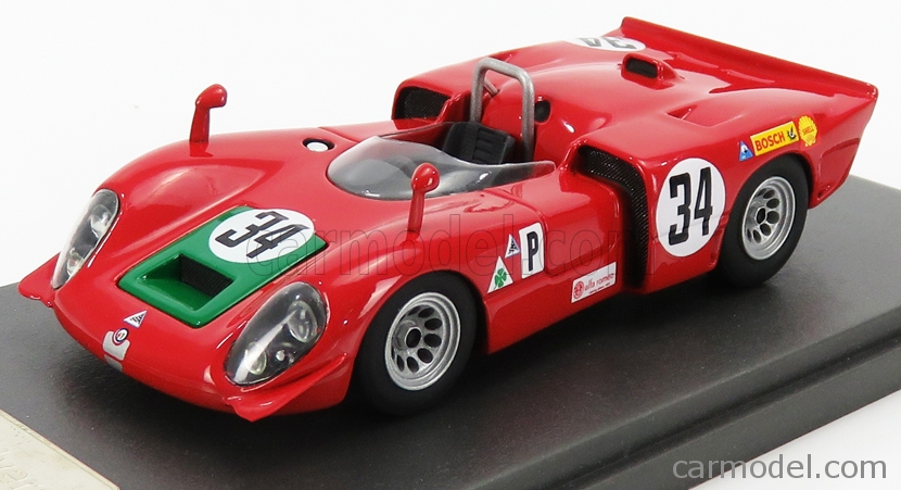 REMEMBER 139580 Scala 1/43 | ALFA ROMEO 33/3 N 34 12h SEBRING 1969 I.GIUNTI  - N.GALLI RED GREEN