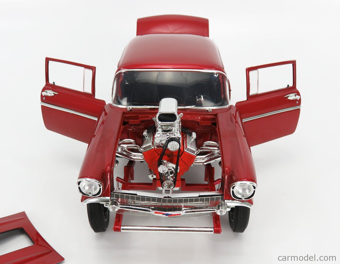 Acme Models A1807008 Scale 118 Chevrolet Bel Air Rat Fink Gasser Custom 1957 Red Silver 2573