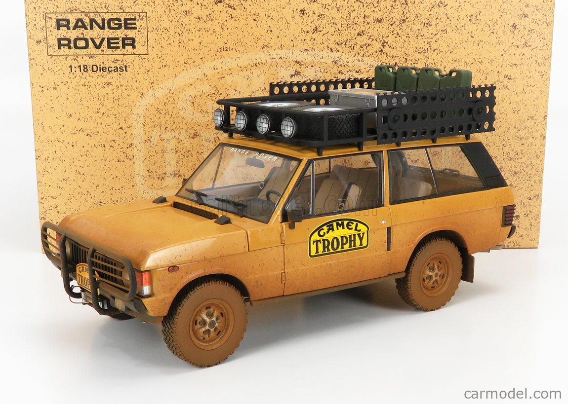 ALMOST-REAL ALM810110 Scale 1/18 | LAND ROVER RANGE ROVER N 0 RALLY CAMEL  TROPHY PAPUA NEW GUINEA DIRTY VERSION 1982 YELLOW