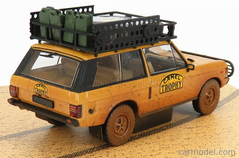 ALMOST-REAL ALM410110 Scale 1/43  LAND ROVER RANGE ROVER N 0 RALLY CAMEL TROPHY PAPUA NEW GUINEA DIRTY VERSION 1982 YELLOW