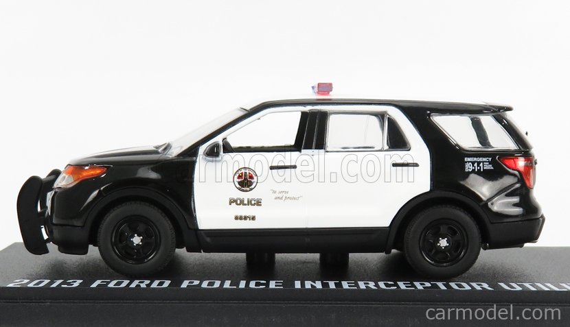 GREENLIGHT 86587 Scale 1/43 | FORD USA UTILITY INTERCEPTOR LOS ANGELES  POLICE DEPARTMENT L.A.P.D. 2013 - THE ROOKIE BLACK WHITE