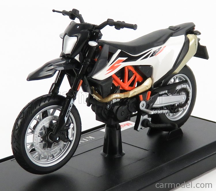 Die cast 1/18 Modellino Moto KTM 690 Enduro R White and Black by Welly