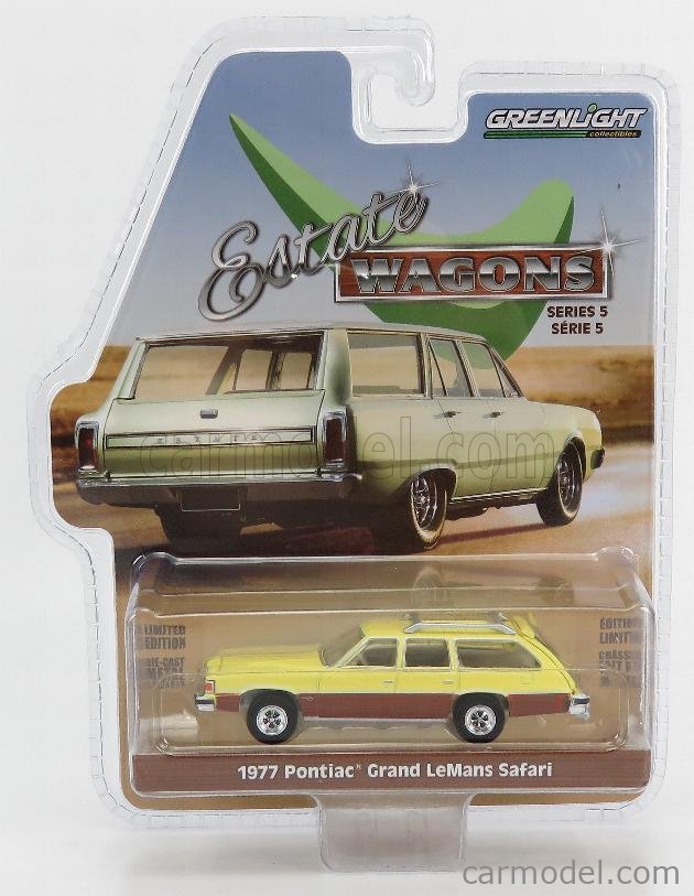 GREENLIGHT 29990 E 1977 Pontiac Grand LeMans Safari Goldenrod Yellow Car in 1:64