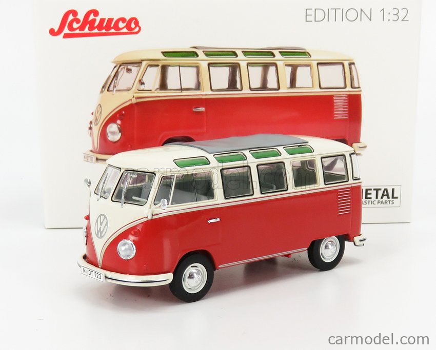 SCHUCO - BUS T1 Volkswagen de couleurs Rouge et blanc - 1/32 - SCH8990