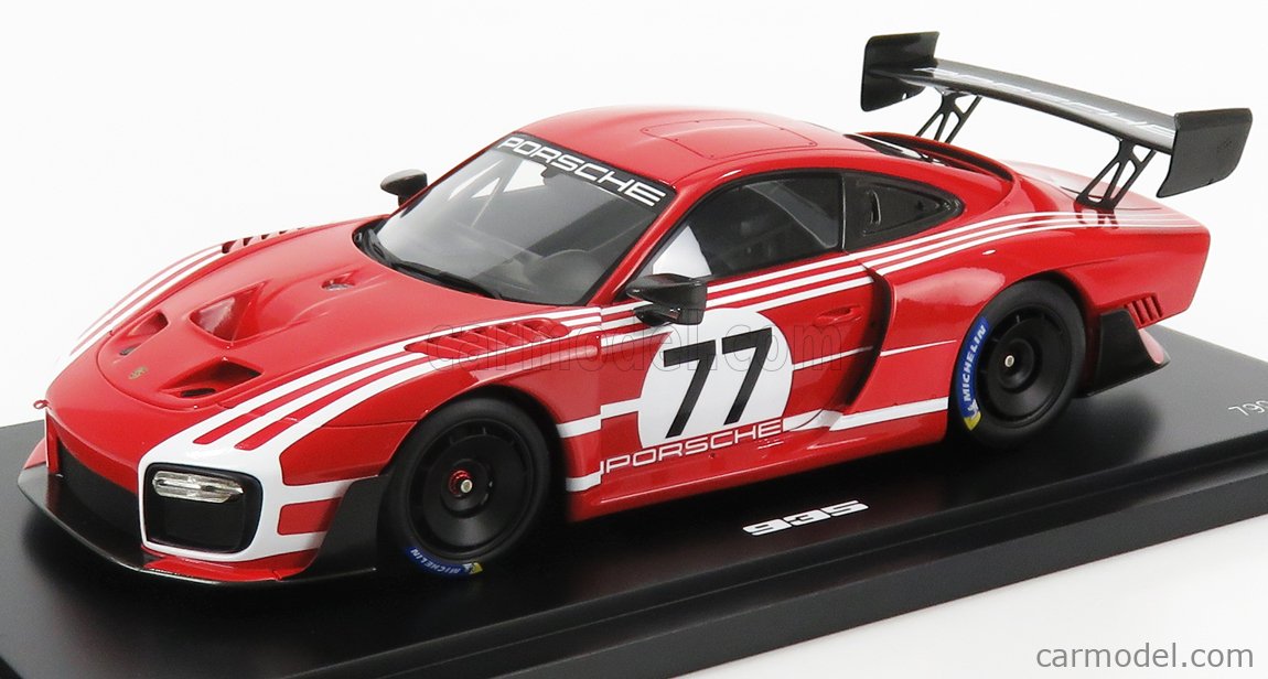 SPARK-MODEL WAP0219410M935 Scale 1/18  PORSCHE 935 N 77 CLUBSPORT TEAM  SALZBURG EDITION - BASE 911 991-2 GT2 RS COUPE 2018 - CON VETRINA - WITH  SHOWCASE RED WHITE