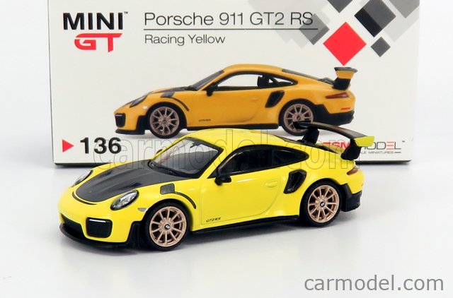 Porsche 911 GT2 RS Racing Yellow LHD MINI GT 1/64 #MGT00136-L 