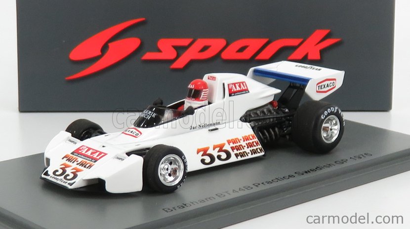 SPARK-MODEL S7095 Scale 1/43 | BRABHAM F1 BT44 N 33 PRACTICE SWEDEN GP ...