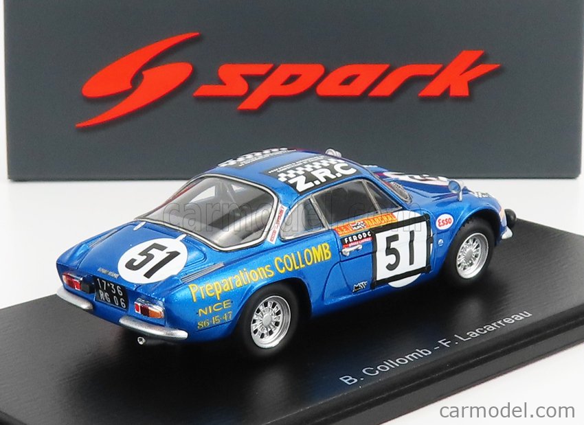 SPARK-MODEL S6103 Scale 1/43 | RENAULT A110 ALPINE TEAM B.COLLOMB N 51 ...