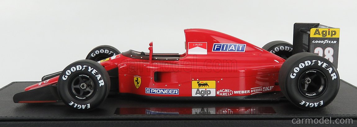 GP-REPLICAS GP055B Scale 1/18 | FERRARI F1 642 (F1-91) N 28 SEASON 1991  JEAN ALESI - CON VETRINA - WITH SHOWCASE RED