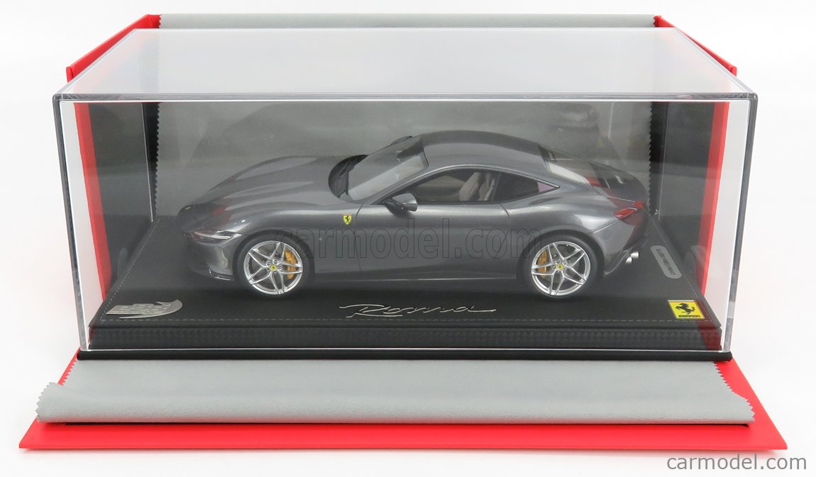 BBR-MODELS P18185AFER-VET Scale 1/18 | FERRARI ROMA 2019 - CON VETRINA -  WITH SHOWCASE SILVERSTONE GREY 740