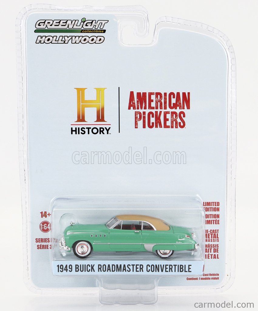 Greenlight 1/64 Buick Roadmaster Cabrio 1949 - American Pickers Edition, Die-Cast Modellauto, In Blisterverpackung