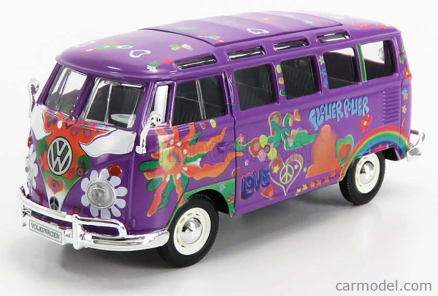 Maisto Hippie Line VW Bus T1 Samba Rot Pull Back 12cm 