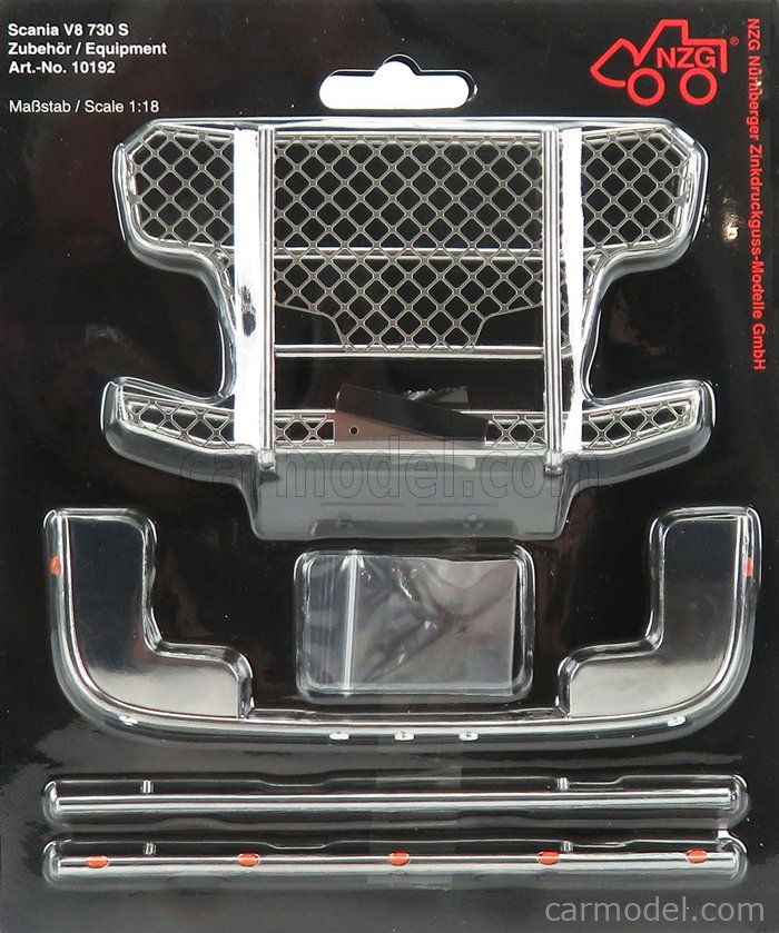 Hælde Eastern Sentimental NZG LX1019200 Scale 1/18 | ACCESSORIES BULLBAR FOR SCANIA S730 V8 TRACTOR  TRUCK 2-ASSI 2017 SILVER