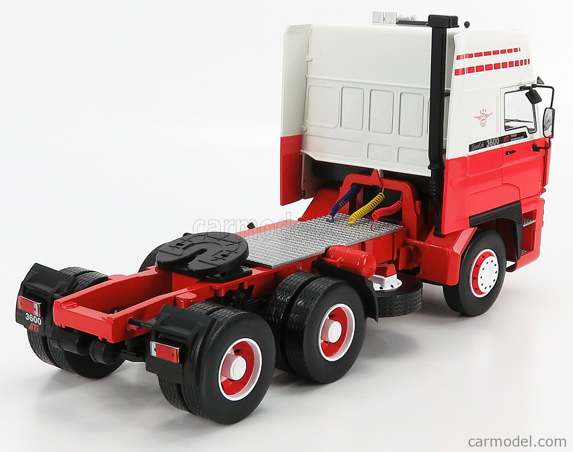 ROAD-KINGS RK180093 Escala 1/18  DAF 3600 SPACE CAB TRACTOR TRUCK 3-ASSI 1986 RED WHITE