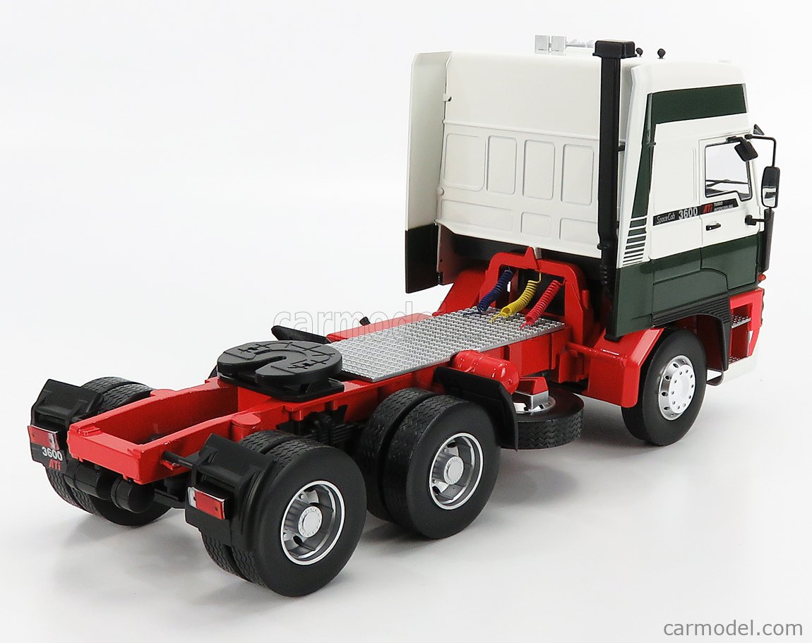 ROAD-KINGS RK180092 Scale 1/18  DAF 3600 SPACE CAB TRACTOR TRUCK 3-ASSI 1986 WHITE GREEN RED