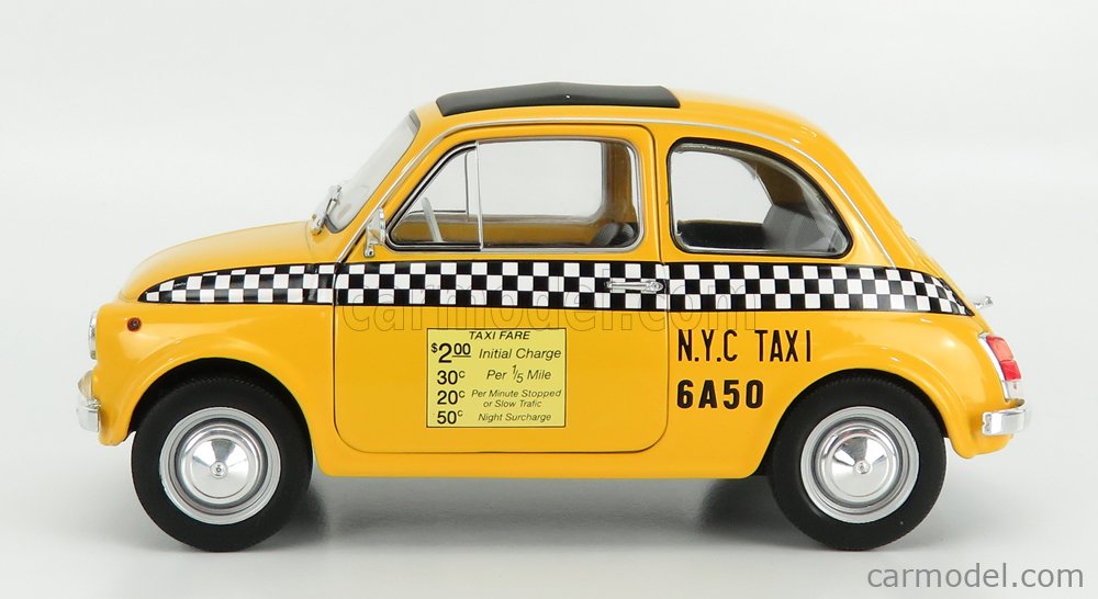 SOLIDO 1801407 Scale 1/18  FIAT 500 TAXI NYC NEW YORK CITY 1965 YELLOW