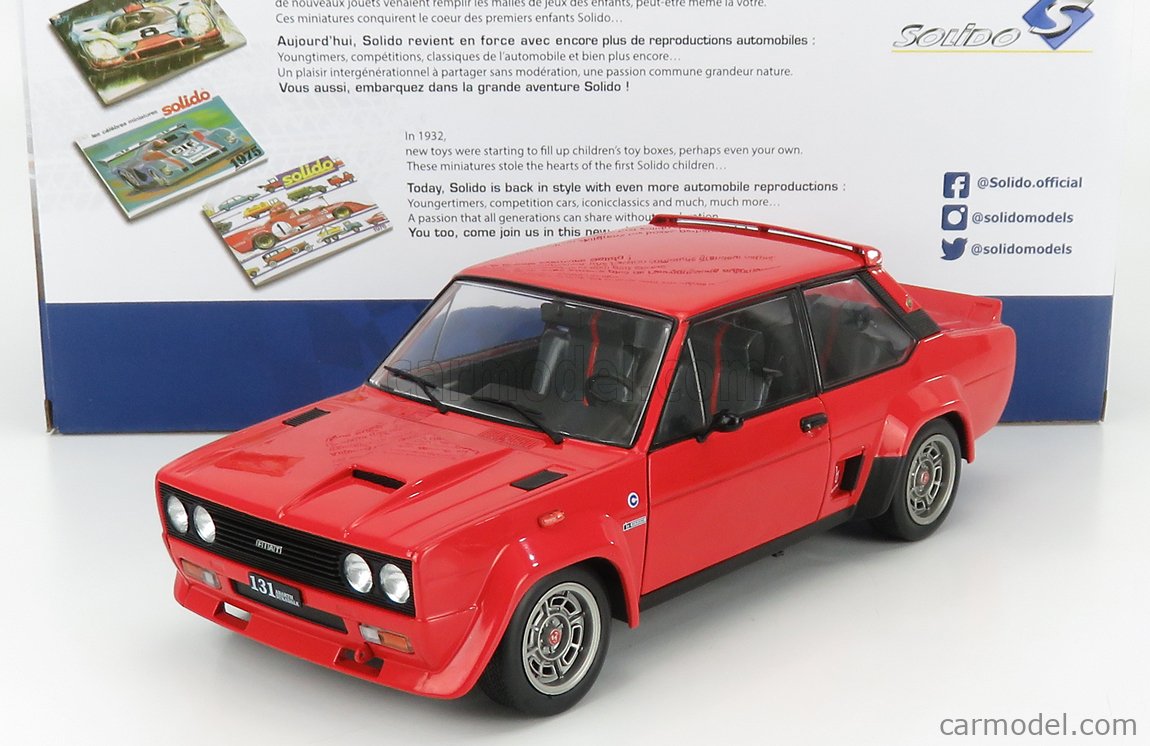 Fiat 131 Abarth 1980 Red SOLIDO 1:18 SL1806002 Miniature 