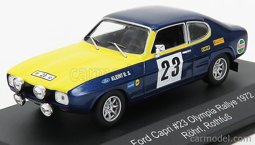 CMR WRC012 Escala 1/43  FORD ENGLAND CAPRI 2600 GT N 23 RALLY OLYMPIA ERC 1972 W.ROHRL - H. ROTHFUß BLUE YELLOW