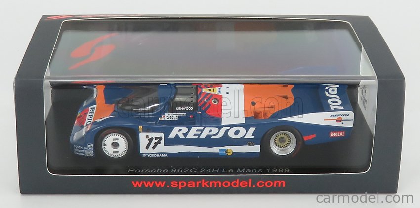 Porsche 962c 962 c le mans 1989 #17 Brun repsol laurrauri pareja Spark 1:43