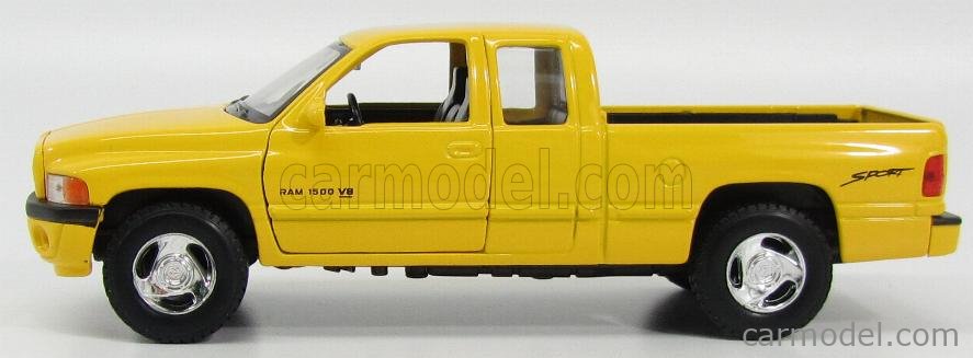 1/24 Scale 1999 Dodge Ram Quad Cab 1500 Sport Diecast Model Welly 29392 Yellow