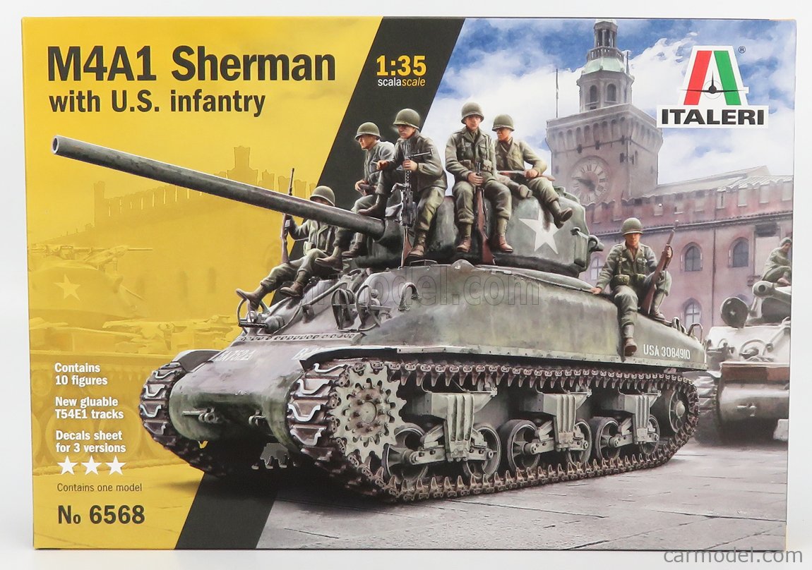 ITALERI M4A1 Sherman avec 7 INFANTRY Figure 6568