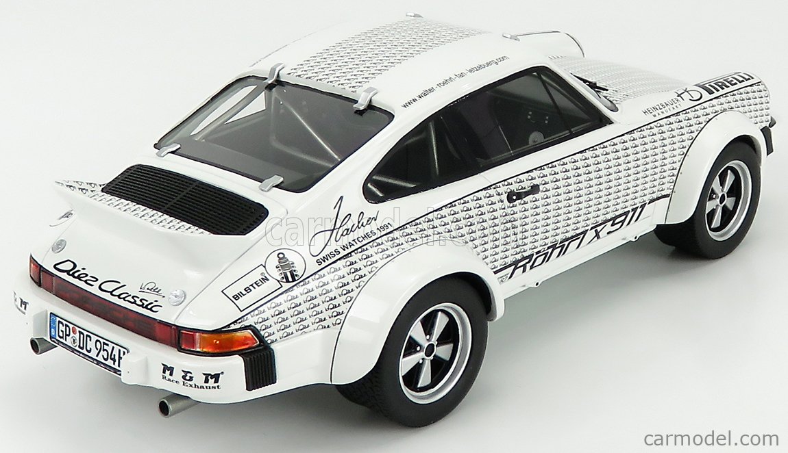 Miniature Voiture Schuco 1/18 Porsche 911 Röhrl X 911 - Noir Et Blanc