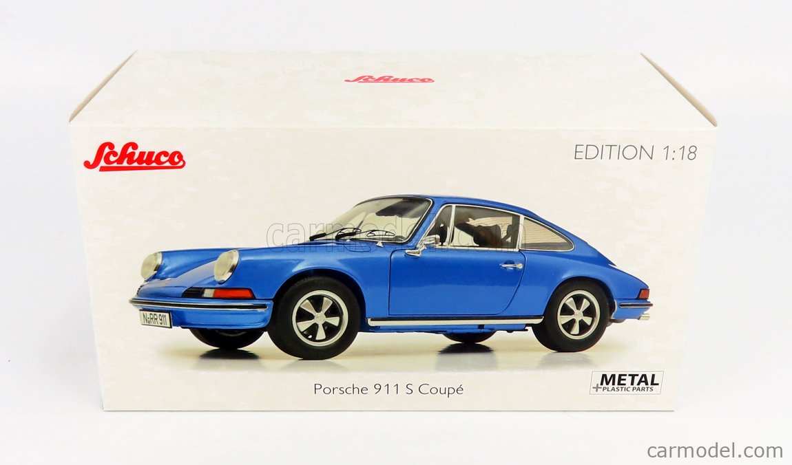 SCHUCO 450039100 Scala 1/18  PORSCHE 911 S 2.4L COUPE 1967 BLUE MET