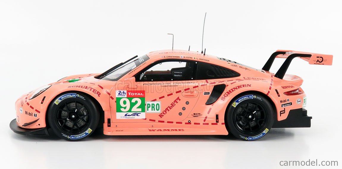 Porsche 911 991 Rsr #92 Win.Lmgte Pro Pink Pig Le Mans 2018 IXO 1:18 LEGT18003 