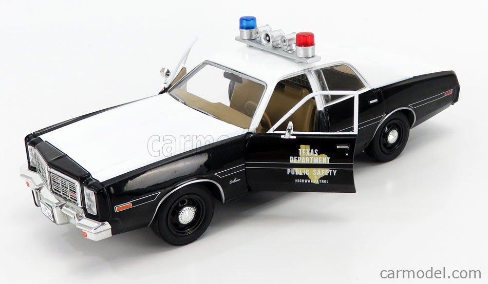 GREENLIGHT 85522 Scale 1/24 | DODGE MONACO TEXAS POLICE 1977 BLACK WHITE