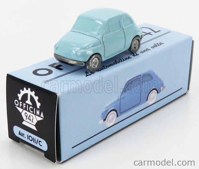 Modèle Réduit Fiat Nuova 500 1957 Bleu - Échelle 1:76 - Marque Officina-942 - Neuf