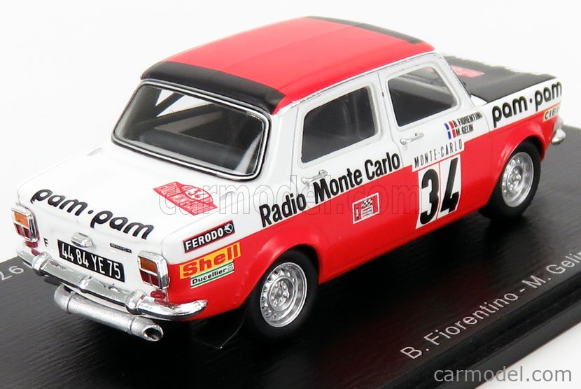 Modèle Réduit 1:43 Spark Simca Rally 2 #28 Rallye St.Antonin 1975 H.Vuillermoz