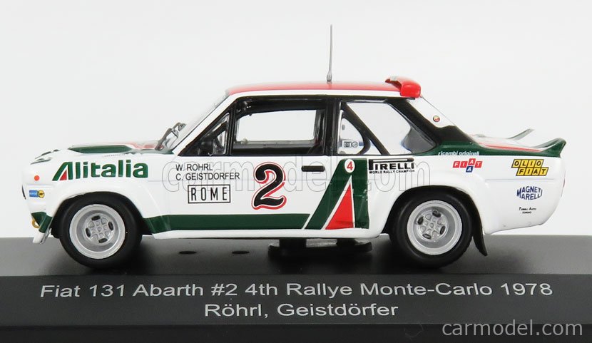 Tubo para aldea espiritual escala 1:43 CMR Fiat 131 Abarth #2 4th Rallye Monte Carlo 1978