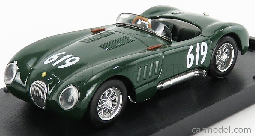 Brumm R357 Upd 21 Scale 1 43 Jaguar C Type Xk 1c 3 4l S6 N 619 Mille Miglia 1952 S Moss British Racing Green