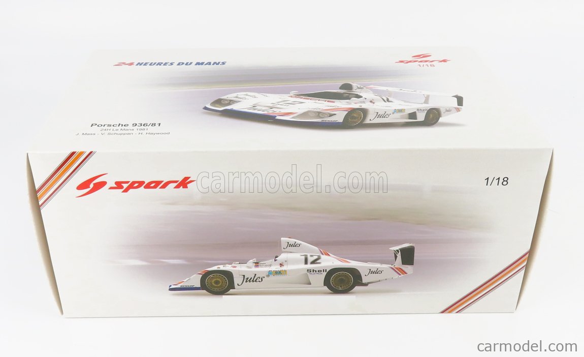 Spark 1/18 - Porsche 936/81 N°12 - 24h Du Mans 1981 - Mass /  - Modèle Résine