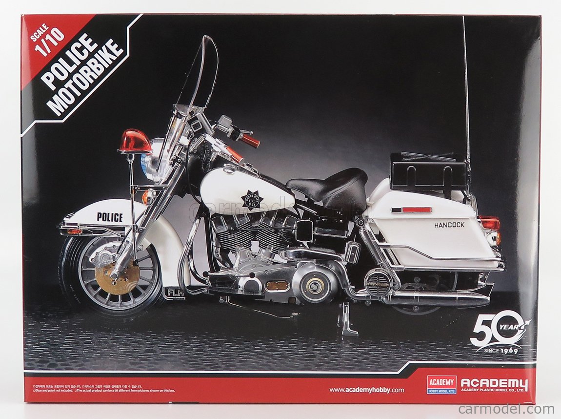 Academy 1/10 Harley Davidson Police Motorcycle Hobby Plastic Model Kit 15500 