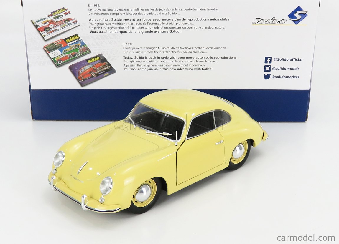 Solido S1802805 1-18 Scale 356 Pre-A Condor 1953 Porsche Diecast Model Car,  Yellow, 1 - Kroger