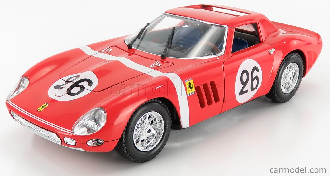 Guiloy Scale 1 18 Ferrari 250 Gto Coupe Ch5571 Team N A R T N 26 24h Le Mans 1964 Ed Hugus J Rosinski Red White