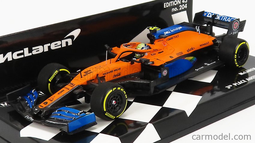Miniature F1 McLaren MCL35 Lando Norris - GP Autriche 2020 - 1/43 Minichamps