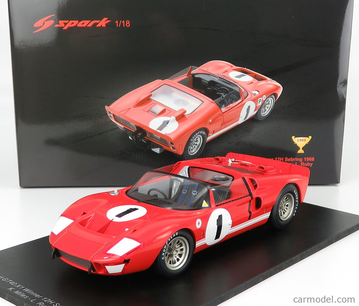 FORD USA - GT40 MKII 7.0L V8 ROADSTER TEAM SHELBY AMERICAN INC. N 1 WINNER  12h SEBRING 1966 K.MILES - L.RUBY